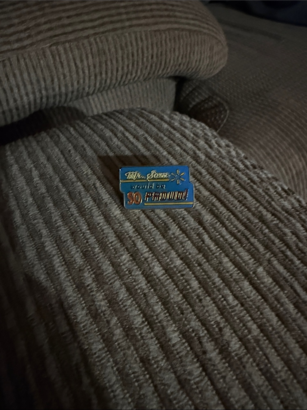 Blue Enamel Hair Pin with Gold Detail